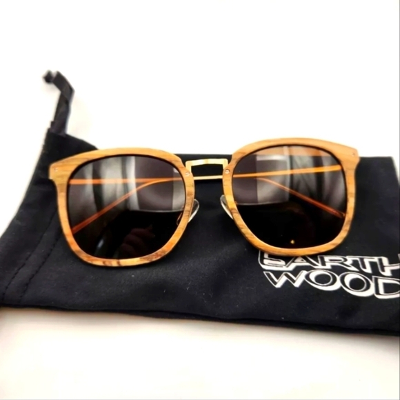 Earth Wood Sunglasses Boho UVA Bamboo Bohemian Glasses Wooden
